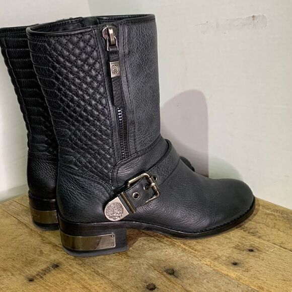 Vince Camuto‎ whynn quilted moto boots.  Biker grunge ankle boots riding - Picture 6 of 9